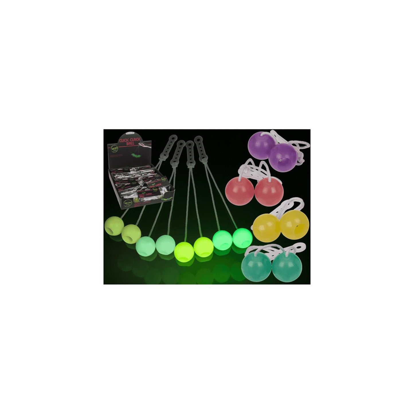 Ootb bola click-clack brilla en la oscuridad