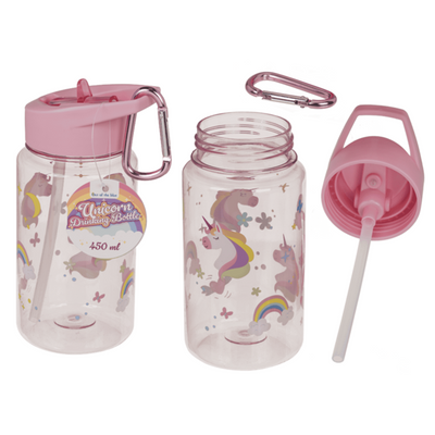 Botella Abi, unicornio con pajita. 450ml