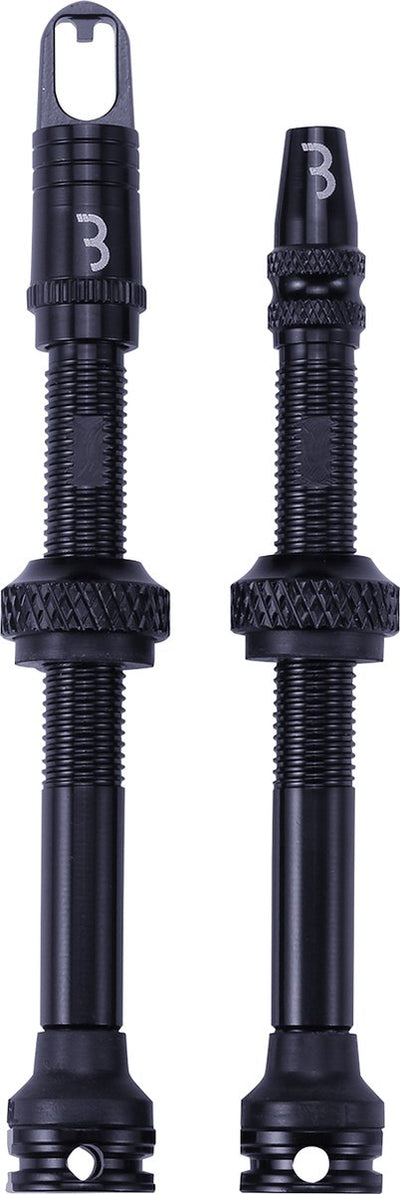 Bbb cycling tubeless valve set for mtb and racing bike - aluminum tubeless valve - al valves - 60 mm - black - bti-160