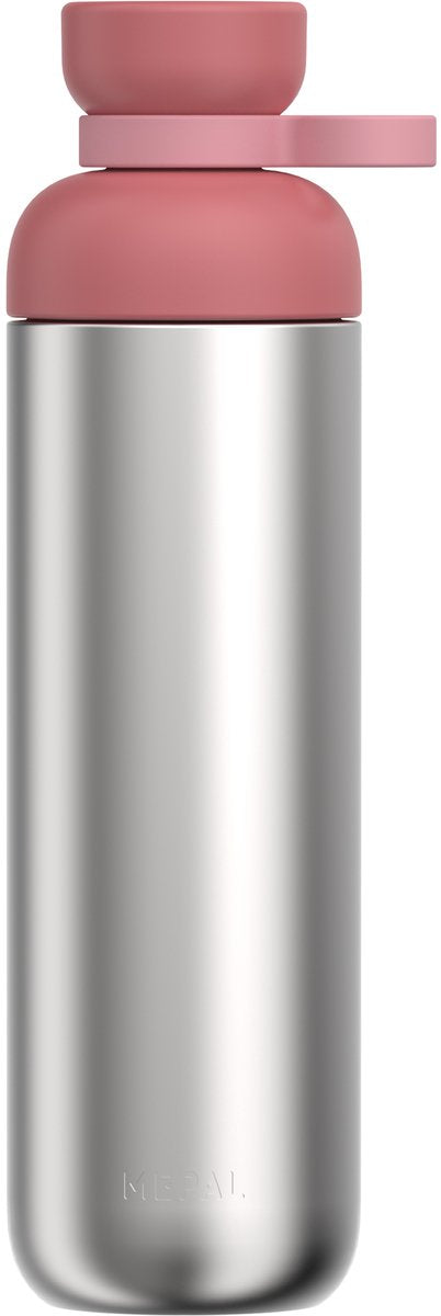 Mepal water bottle stainless steel vita - 900 ml - 2 openings for extra drinking convenience - drinking bottle stainless steel - vivid mauve