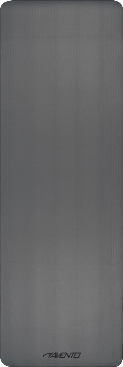 Avento fitnessmat - yogamat - grijs - antislip - ca. 183 x 61 cm - draagriem