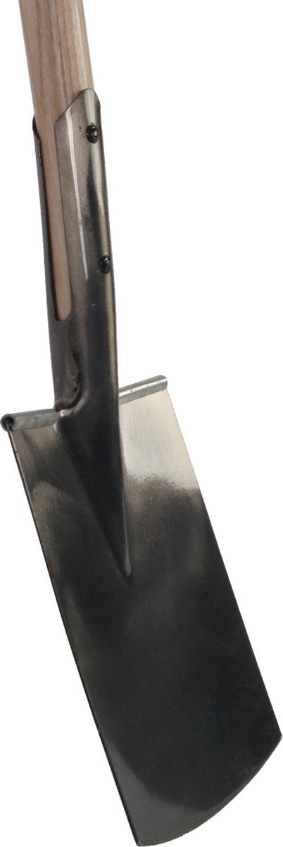Talen tools â€“ spade â€“ met opstapje â€“ blank gepolijst â€“ essenhouten steel â€“ 90 cm