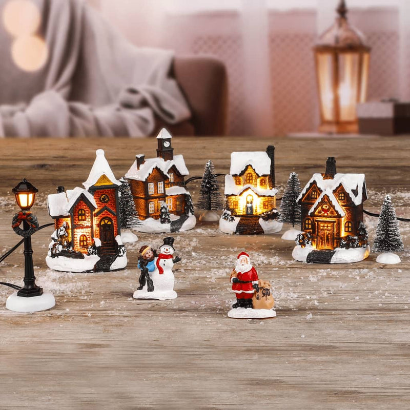 Hola hola pueblo de Navidad con leds