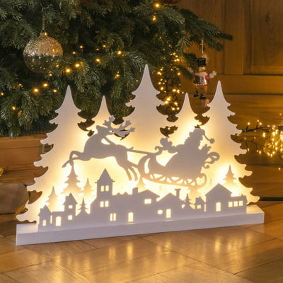 HI HI Kerstverlichting silhouet met enkel rendier LED hout