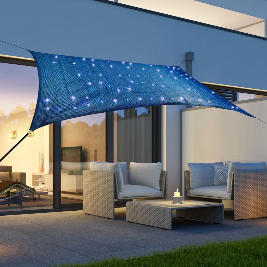Ciao hi zonnezeil con 100 LED 2x3 m azzurro