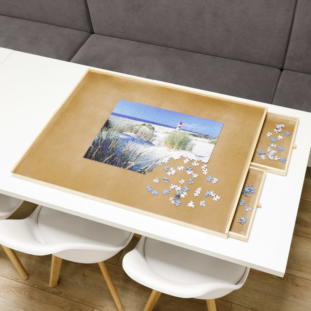Hola mesa de rompecabezas con 4 cajones 76x57x4.5 cm de madera