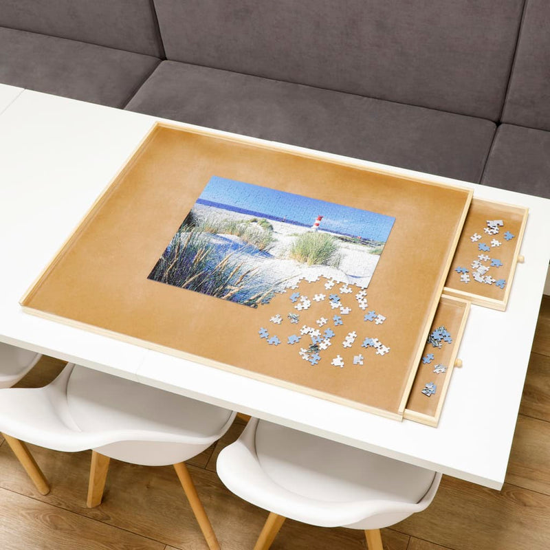 Hola mesa de rompecabezas con 4 cajones 76x57x4.5 cm de madera