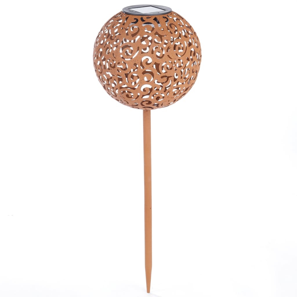 Ciao ciao lampada da giardino a led solare bol 18 cm in metallo marrone
