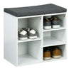 Hi schoenenrek met kussen 51,5x29x48 cm wit