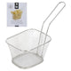 Excelente cesta para freír cromada con asa 10x10cm
