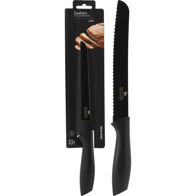 Eccellente coltello da pane per casalinghi in acciaio nero 32 cm