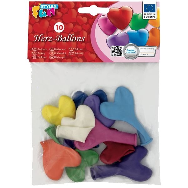 Stylex globos corazón 10 piezas