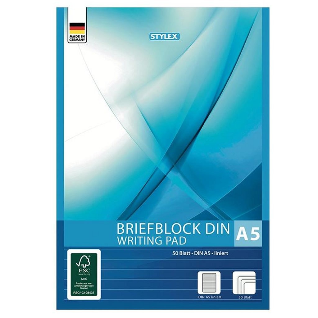 StyLEX STYLEX A5 Writing block with lines 50 pages