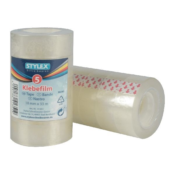 Cinta de embalaje stylex stylex 18mmx3m 5 piezas