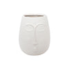 House of nature vaas gezicht wit birlik 22cm keramiek