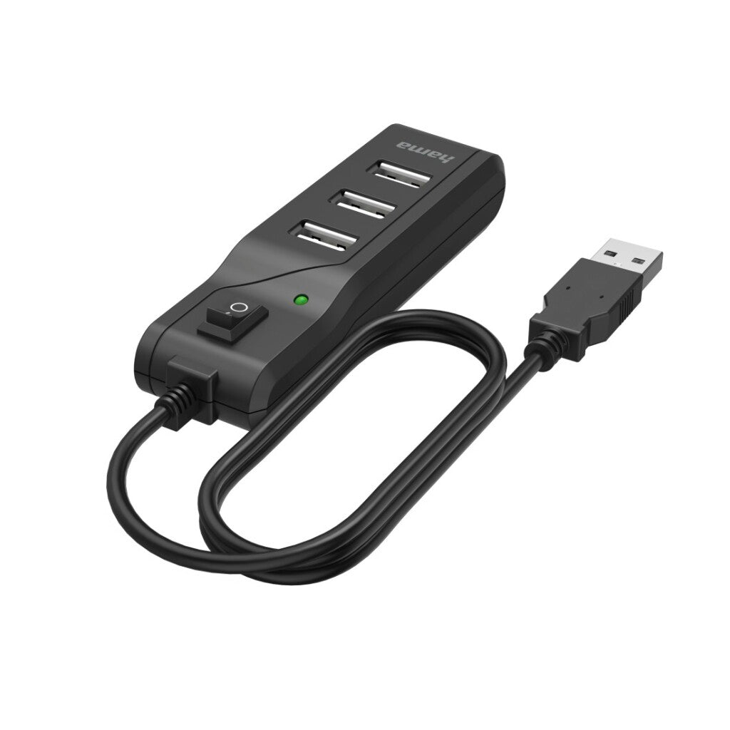 Hub USB Hama a 4 porte USB 2.0 480 Mbit con interruttore on/off