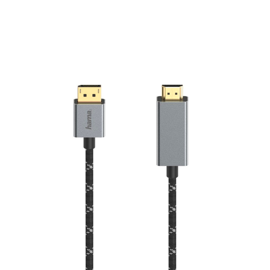 Hama Video Cable DisplayPort-St. Commercio HDMI; Ultra-HD 4K@60Hz ALU 1,50 m