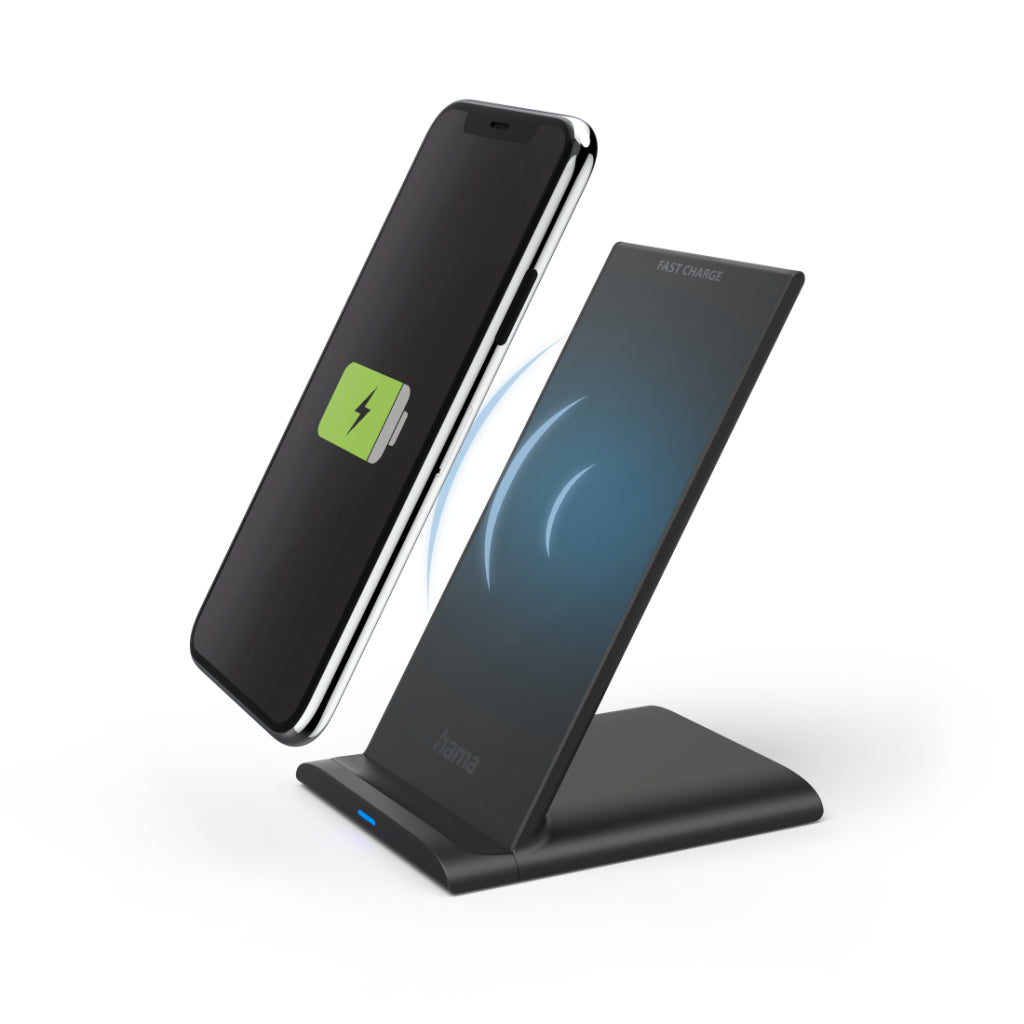 Caricatore wireless Hama Qi-FC10S 10 W percorso di caricamento smartphone wireless nero