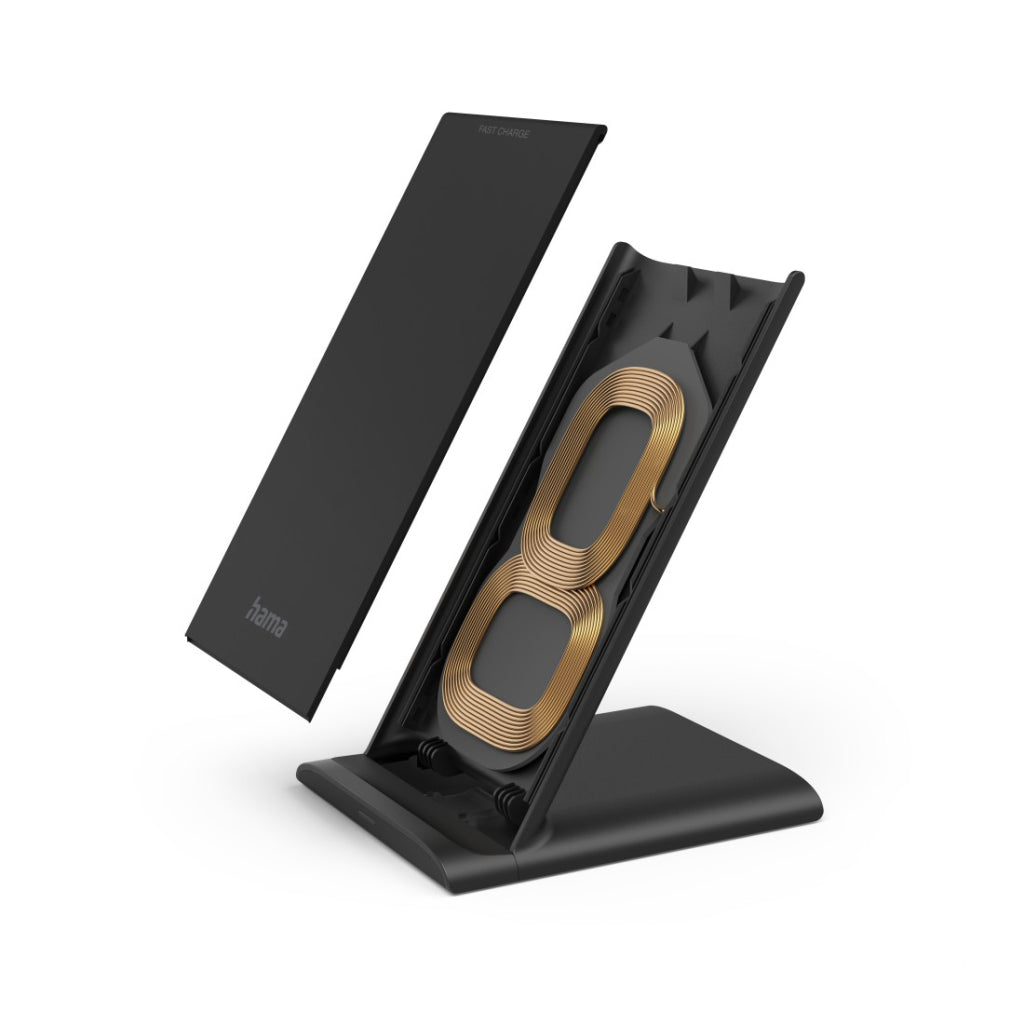 Caricatore wireless Hama Qi-FC10S 10 W percorso di caricamento smartphone wireless nero