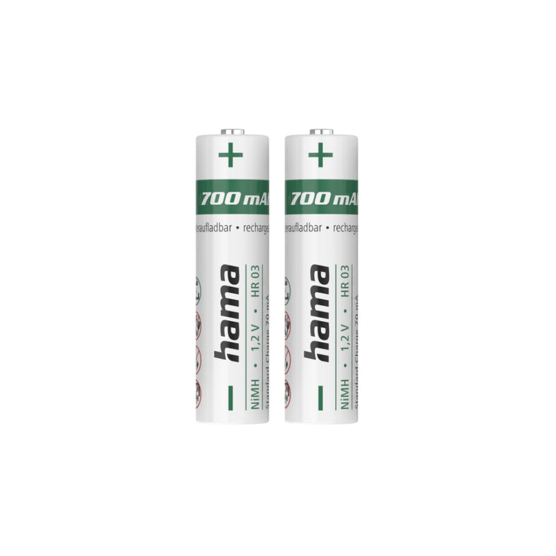 Hama nimh-accu #039;s aaa micro 700 mah 1,2v 2 stuks