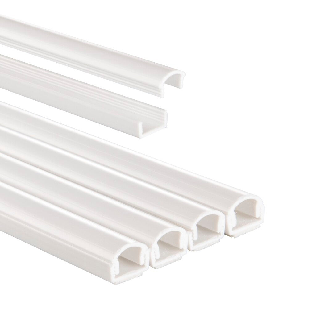 Canalina portacavi Hama autoadesiva semitonda 100x1,1x1 cm 4 pezzi PVC bianco