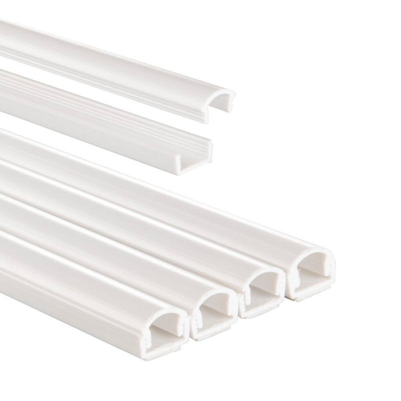 Canalina portacavi Hama autoadesiva semitonda 100x1,1x1 cm 4 pezzi PVC bianco