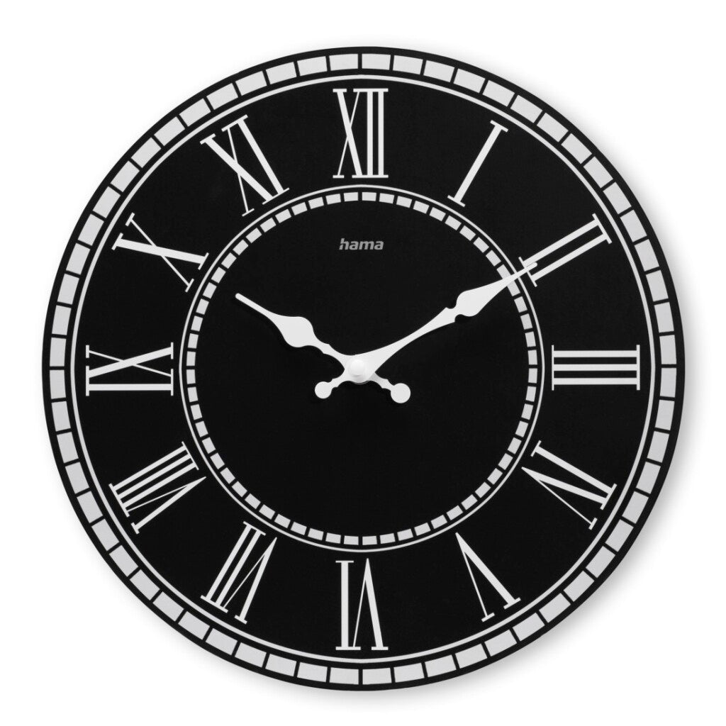 Hama Wall Clock Rab Vintage non tocca 30 cm Black White MDF