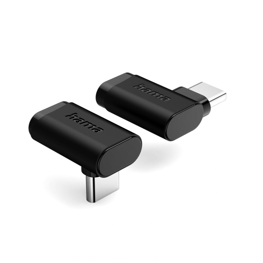 Adaptador de esquina Hama USB-C de 90 grados; USB 3.2 Gen2 10 GBit S 5 A 240 W juego de 2