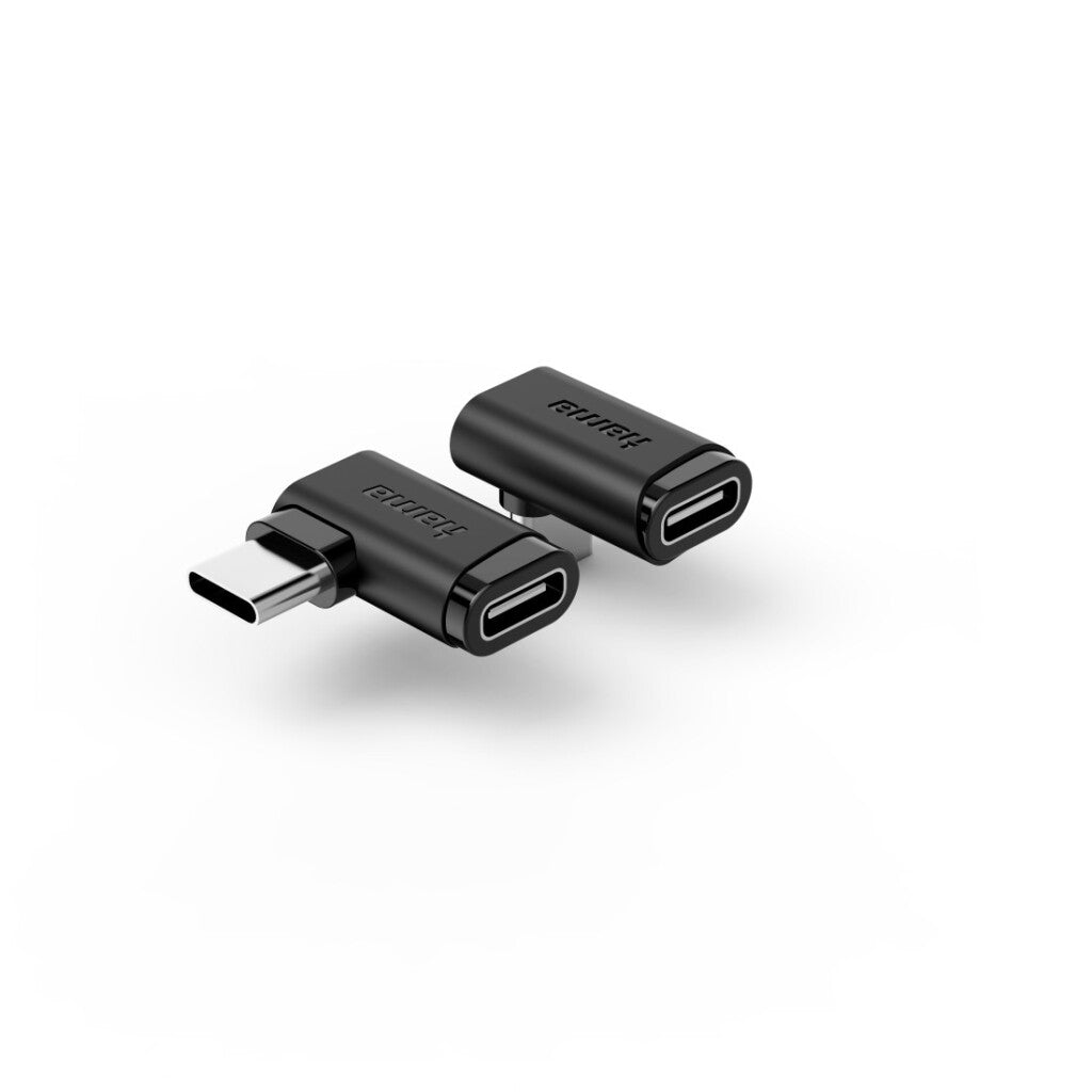 Adaptador de esquina Hama USB-C de 90 grados; USB 3.2 Gen2 10 GBit S 5 A 240 W juego de 2