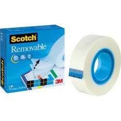 Tape removable scotch 19mmx33m writable removable