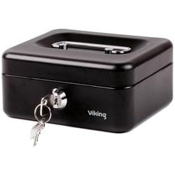 Money box od steel 15.3x12x7cm 4 compartments black