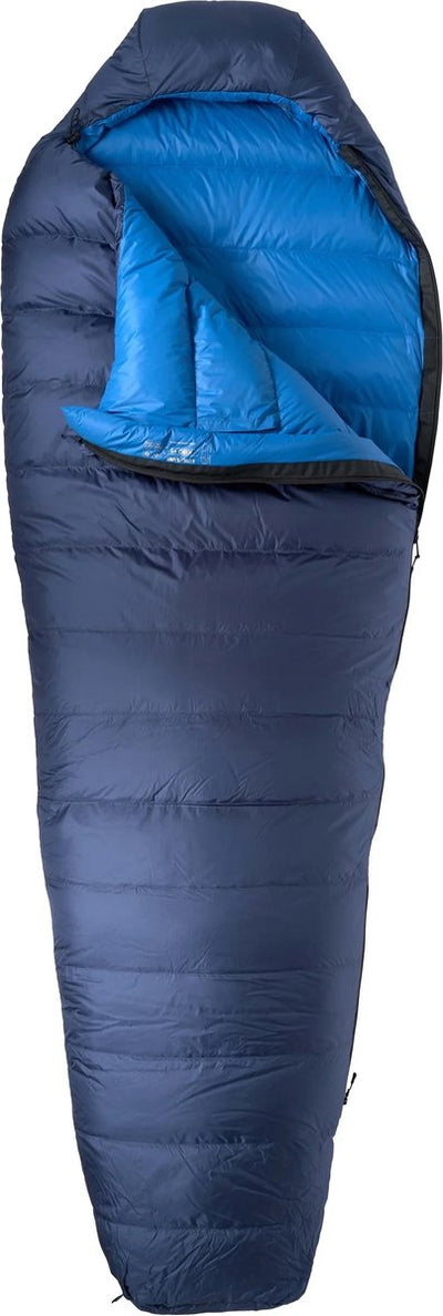 Lowland outdoor - kibo +5 - saco de dormir tipo momia de plumas +5°c - 795 gr - 225x80 cm - azul