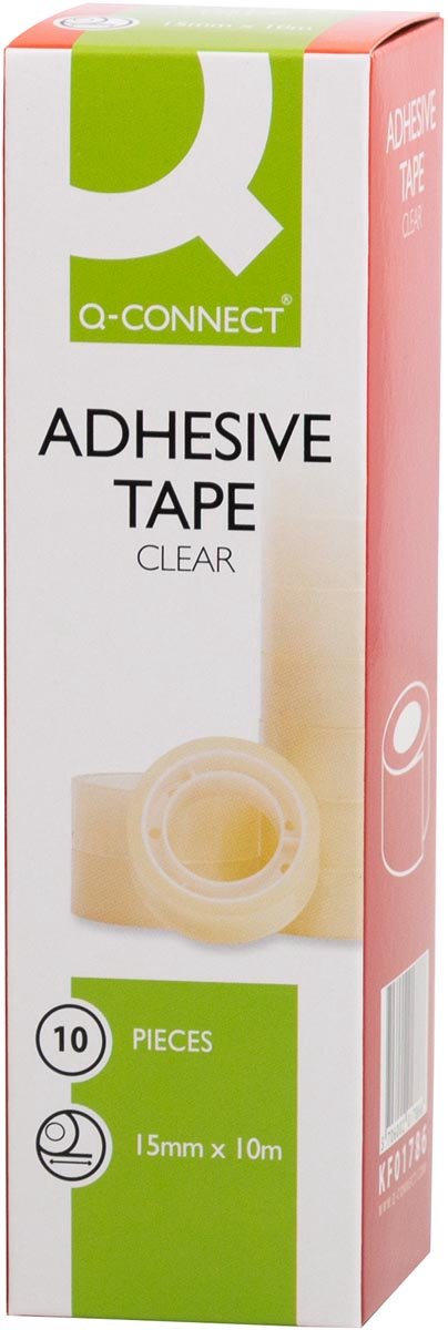 Q-connect plakband, pp, 15 mm x 10 m, doos van 10