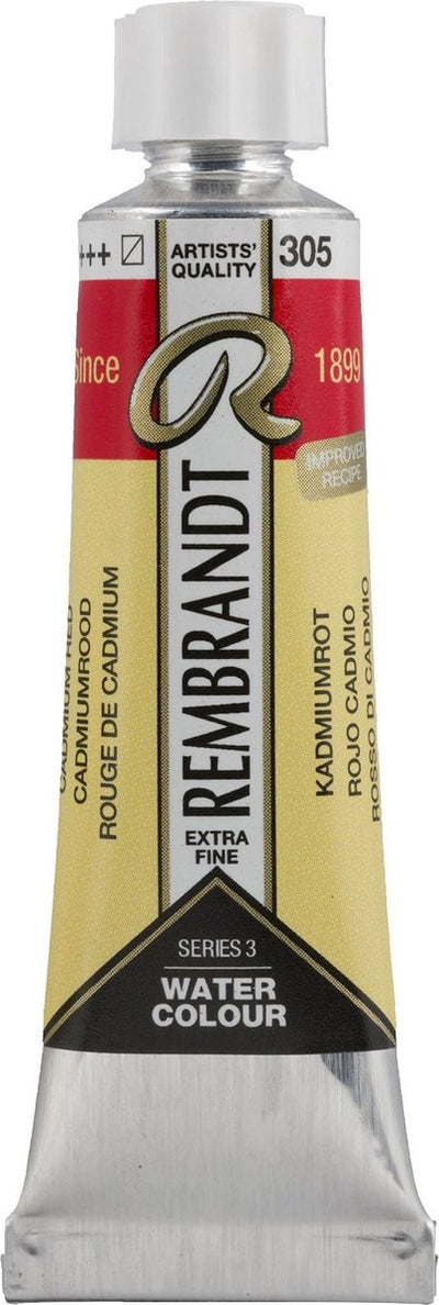 Rembrandt watercolor paint tube 10 ml cadmium red 305