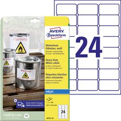 Avery waterbestendige folie-etiketten zweckform j4773-10 polyester wit