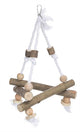 Trixie swing on rope bark wood