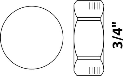 Tappo Kirchhoff in ottone, liscio, con guarnizione 3 4 , per uscita collettore - 988524655