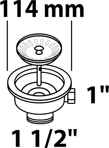 Válvula de cesta de plástico Kirchhoff, 1 1 2 et, filtro de copa de válvula de acero inoxidable ø114 mm, con 1 conexión de rebose - 98835340