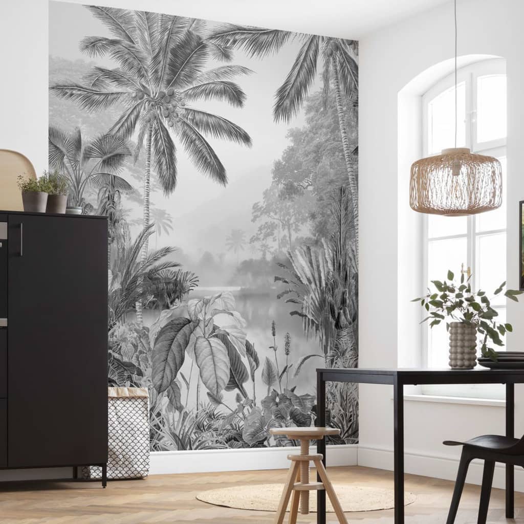 Komar Komar Fotobehang Lac Tropical Black White 200x270 cm