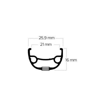 Ryde velg rival 21 disco 27.5 584 x 21c aluminio 32 orificio 14g negro