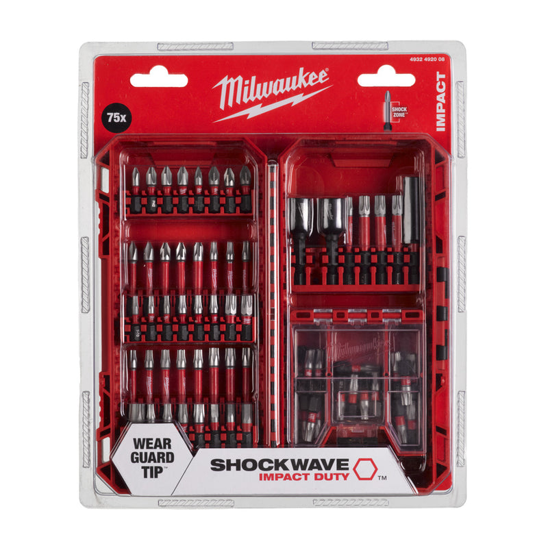 Milwaukee accessoires shockwave impact duty schroefbit set 75-delig - 4932492008