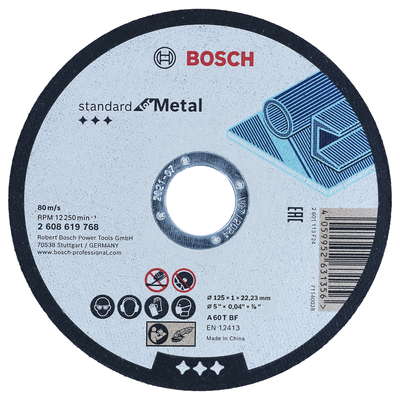Bosch accessoires doorslijpschijf standard metal 125x1x22.23 - 2608619768