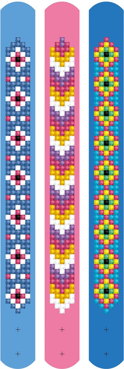 Braccialetti per pittura con diamanti Diamond dotz® - bambini adulti - dtz11.010 - fiori - pietre rotonde - confezione completa