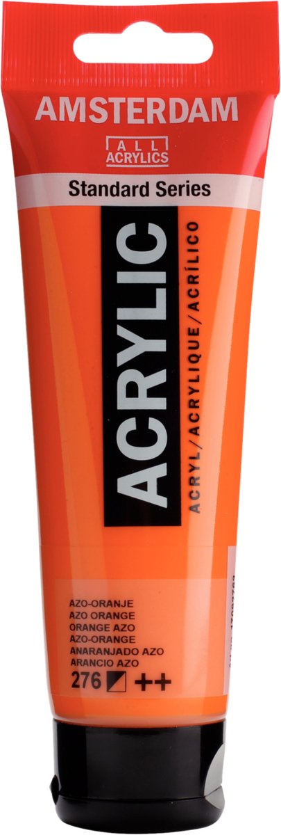 Tubo di vernice acrilica serie standard Amsterdam da 120 ml azo-arancione 276