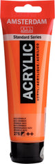 Tubo di vernice acrilica serie standard Amsterdam da 120 ml azo-arancione 276