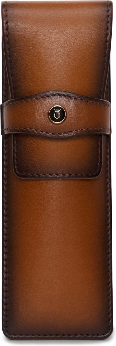 Estuche para bolígrafos Lapis bard - cuero marrón - adecuado para 2 bolígrafos - sf-wp32768