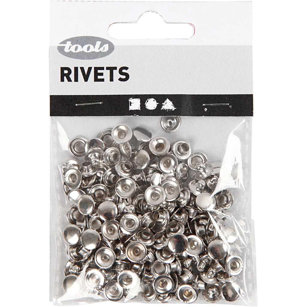 Rivetti Creative Company, d 7 mm, argento, 50 pezzi 1 scatola