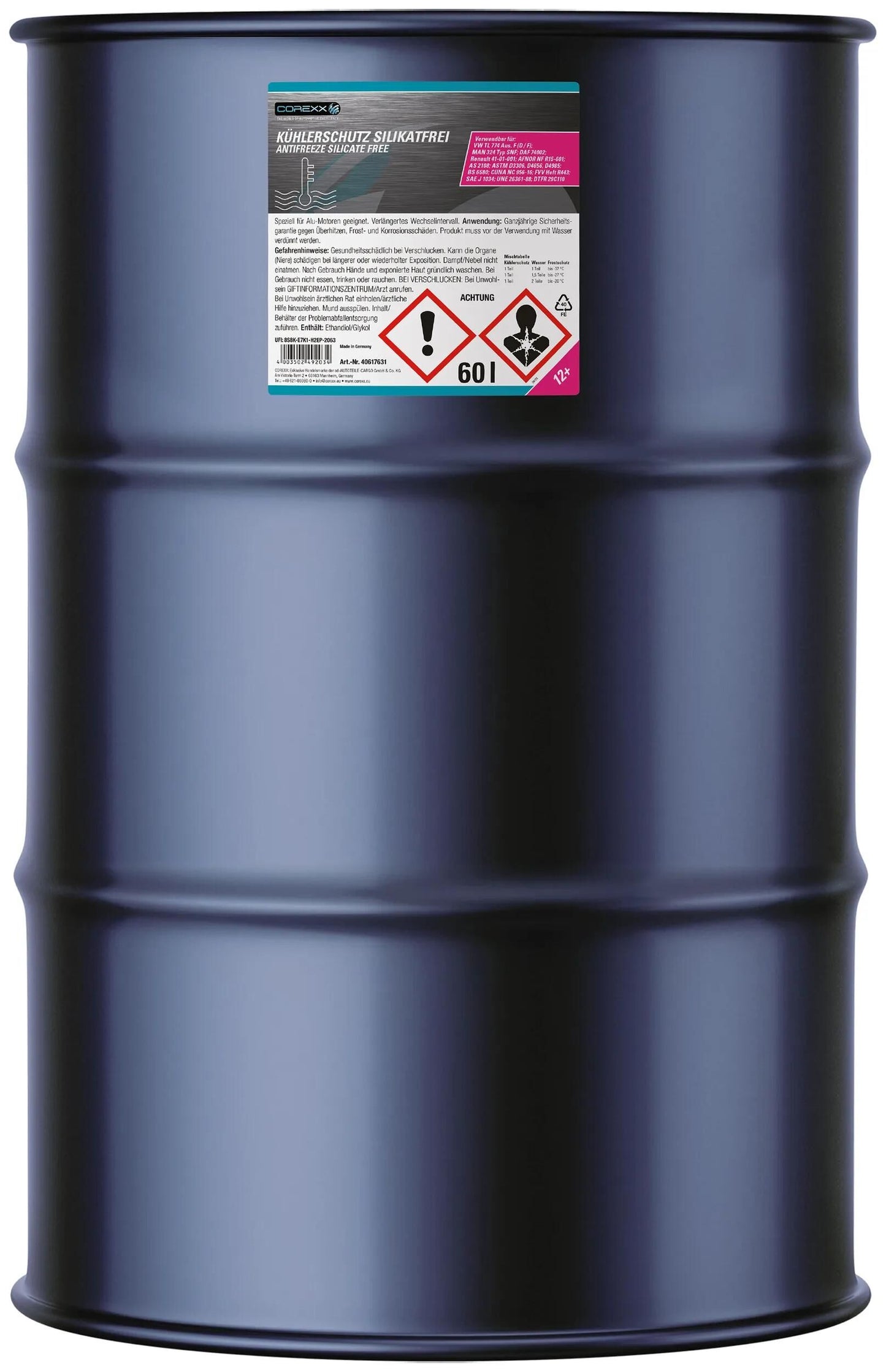 Corexx prodotto protettivo per radiatori senza silicati g12+. antigelo silice tefr.60 (g12+)