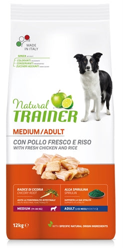 Entrenador natural perro adulto arroz de pollo medio