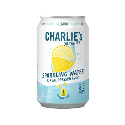 Charlie's organics agua con gas limón bio lata (12x 33cl)